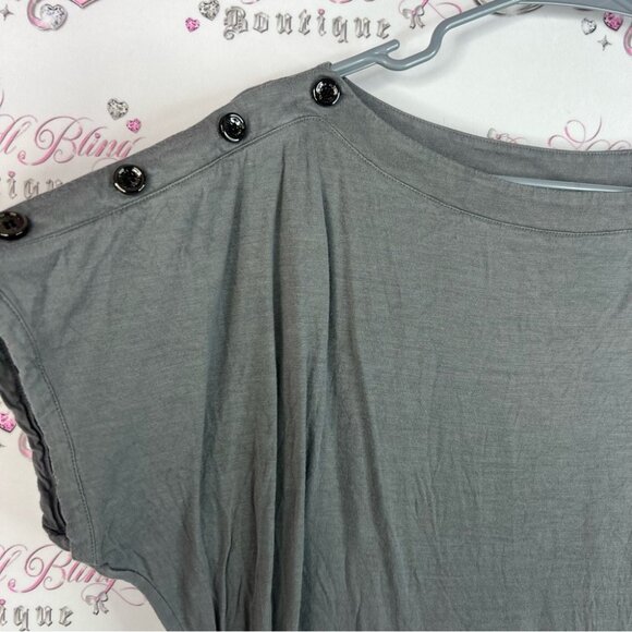 MEXX metropolitan shirt tshirt Top button detail sleeve grey gray comfy flowy - Picture 6 of 9